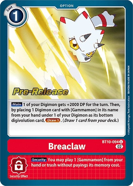 Image for Breaclaw (BT10_PR) (BT10-094 U) - Digimon Card Game