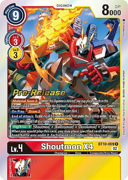 Image for Shoutmon X4 (BT10_PR) (BT10-009 R) - Digimon Card Game
