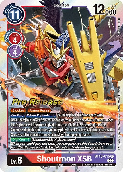 Image for Shoutmon X5B (BT10_PR) (BT10-015 R) - Digimon Card Game