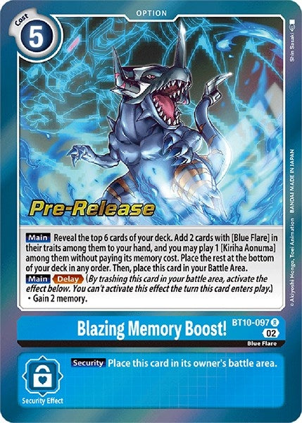 Image for Blazing Memory Boost! (BT10_PR) (BT10-097 R) - Digimon Card Game