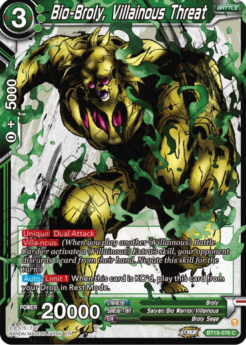 Image for Bio-Broly, Villainous Threat (Fighter's Ambition) (BT19-076) - Dragon Ball Super: Masters