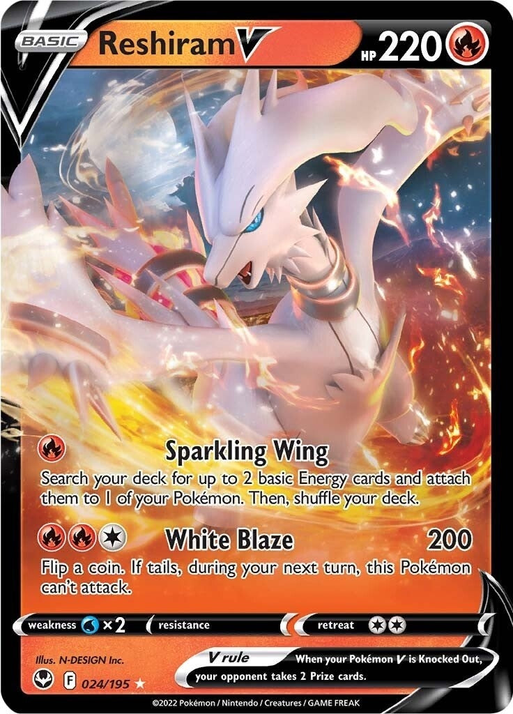 Image for Reshiram V (SWSH12: Silver Tempest) (024/195) - Pokemon