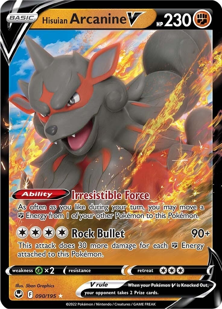 Image for Hisuian Arcanine V (SWSH12: Silver Tempest) (090/195) - Pokemon
