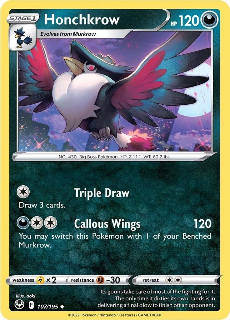 Image for Honchkrow (SWSH12: Silver Tempest) (107/195) - Pokemon