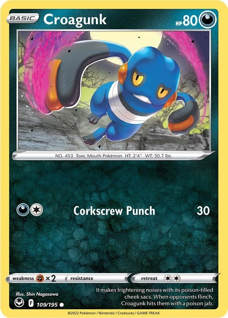 Image for Croagunk (SWSH12: Silver Tempest) (109/195) - Pokemon
