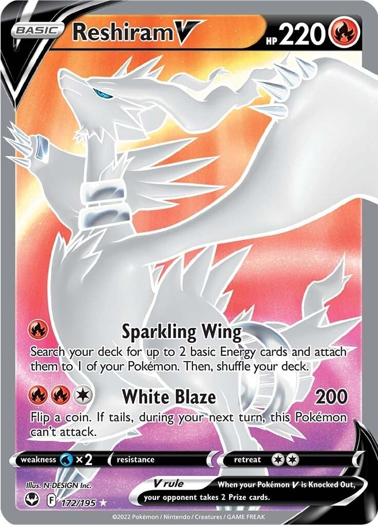 Image for Reshiram V (Full Art) (SWSH12: Silver Tempest) (172/195) - Pokemon