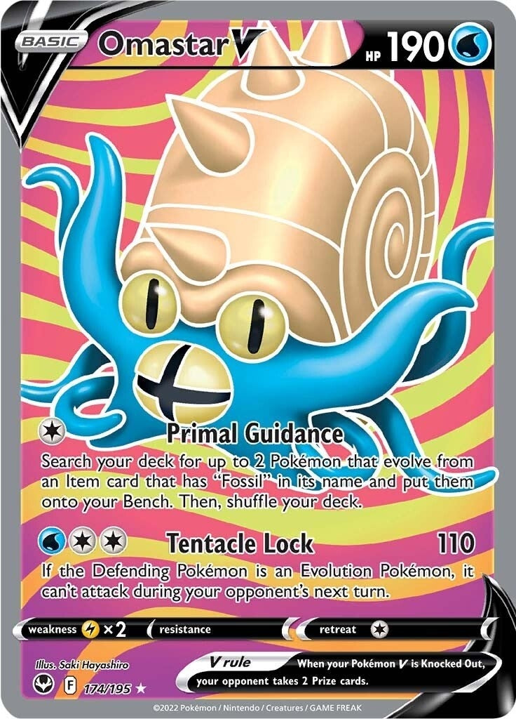 Image for Omastar V (Full Art) (SWSH12: Silver Tempest) (174/195) - Pokemon
