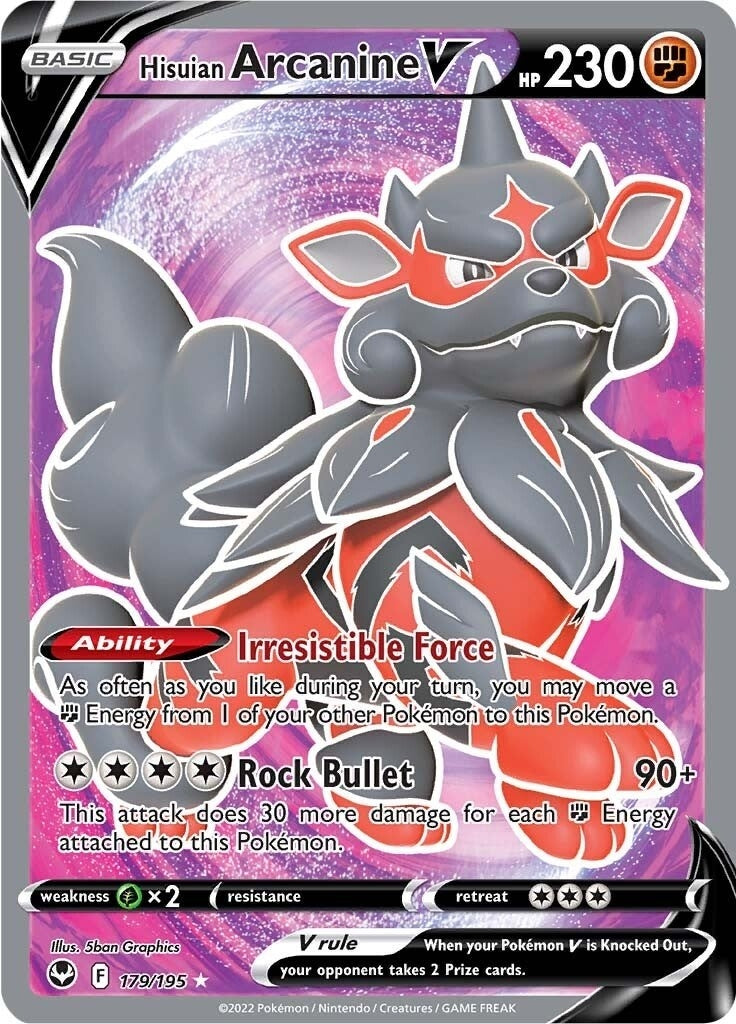 Image for Hisuian Arcanine V (Full Art) (SWSH12: Silver Tempest) (179/195) - Pokemon