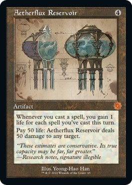 Image for Aetherflux Reservoir (Schematic) (The Brothers' War: Retro Frame Artifacts) (65) - Magic: The Gathering