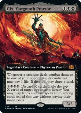 Image for Gix, Yawgmoth Praetor (Extended Art) (The Brothers' War) (326) - Magic: The Gathering