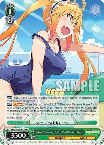 Image for School Swimsuits, Perfect Pool Weather! Tohru (Miss Kobayashi's Dragon Maid) (KMD/W96-E026 RR) - Weiss Schwarz