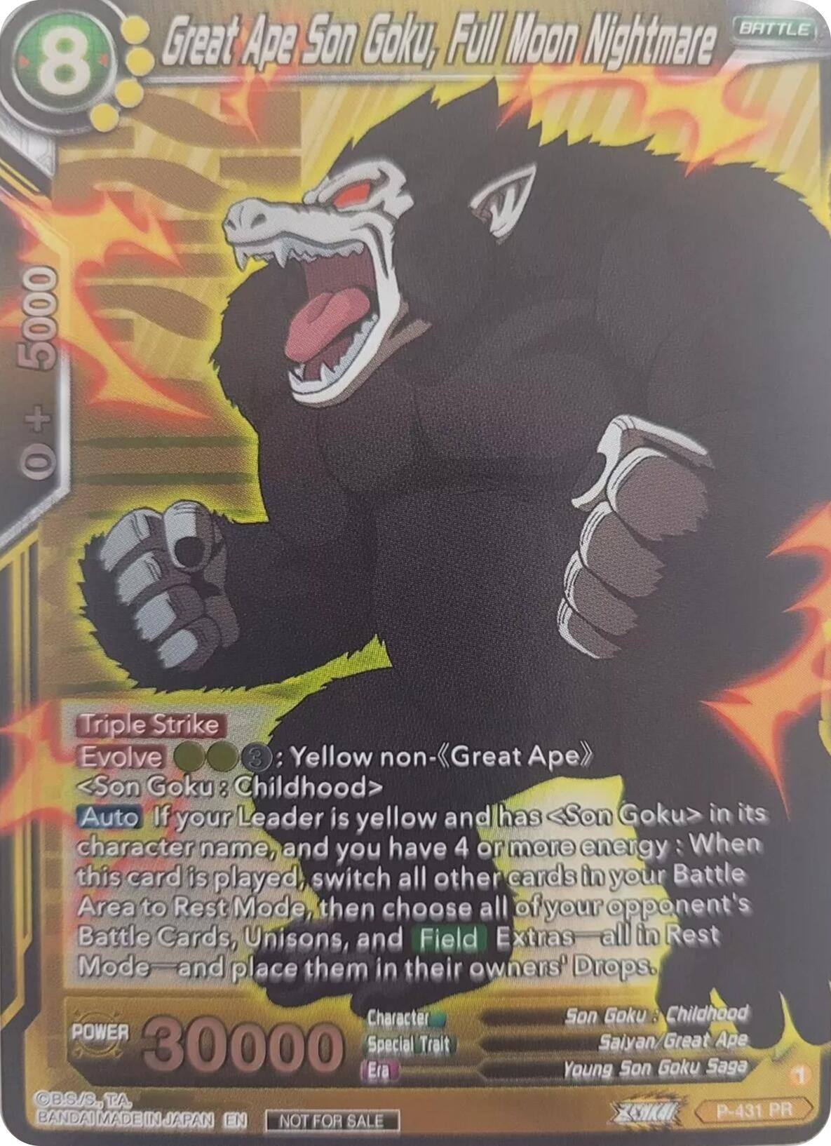 Image for Great Ape Son Goku, Full Moon Nightmare (Championship Pack 2022 Vol.3) (Tournament Promotion Cards) (P-431) - Dragon Ball Super: Masters