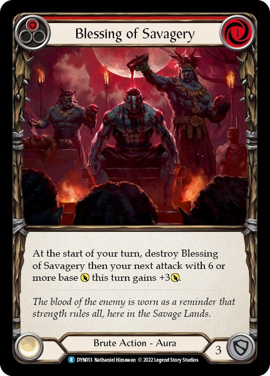 Image for Blessing of Savagery (Red) (Dynasty) (DYN013) - Flesh and Blood TCG