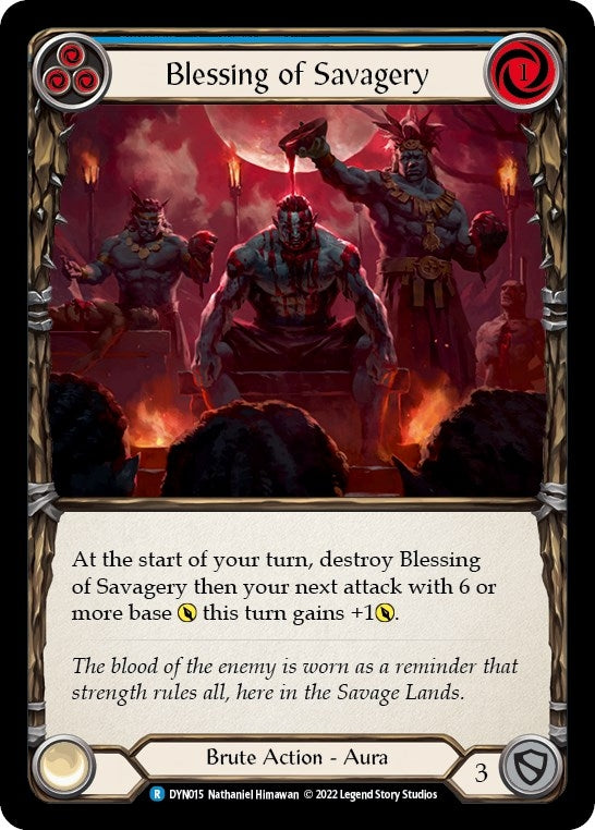 Image for Blessing of Savagery (Blue) (Dynasty) (DYN015) - Flesh and Blood TCG
