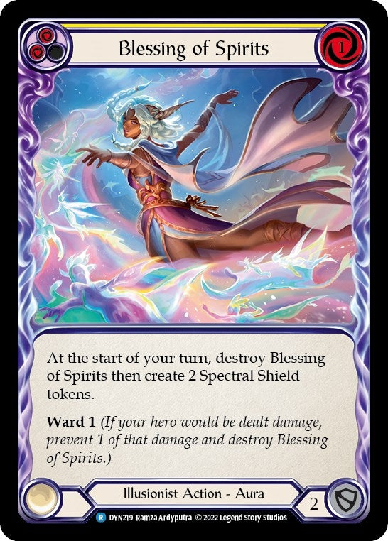 Image for Blessing of Spirits (Yellow) (Dynasty) (DYN219) - Flesh and Blood TCG