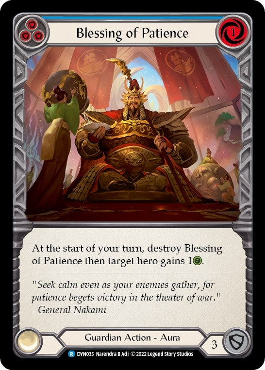 Image for Blessing of Patience (Blue) (Dynasty) (DYN035) - Flesh and Blood TCG