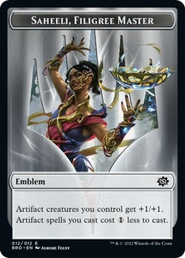 Image for Emblem - Saheeli, Filigree Master (The Brothers' War) (12) - Magic: The Gathering