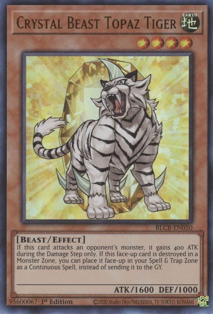 Image for Crystal Beast Topaz Tiger (Battles of Legend: Crystal Revenge) (BLCR-EN050) - YuGiOh