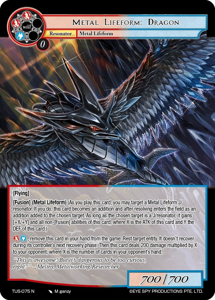 Image for Metal Lifeform: Dragon (The Underworld of Secrets) (TUS-075 N) - Force of Will