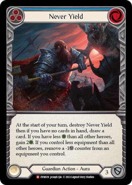 Image for Never Yield (Dynasty) (DYN029) - Flesh and Blood TCG