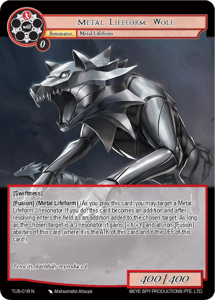 Image for Metal Lifeform: Wolf (The Underworld of Secrets) (TUS-018 N) - Force of Will