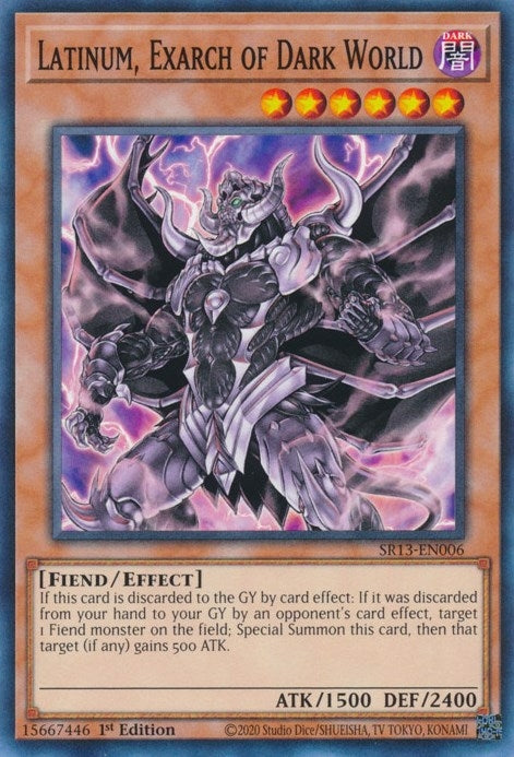 Image for Latinum, Exarch of Dark World (Structure Deck: Dark World) (SR13-EN006) - YuGiOh