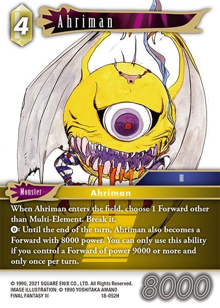 Image for Ahriman (Resurgence of Power) (18-052H) - Final Fantasy TCG