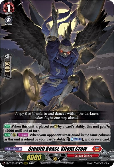 Image for Stealth Beast, Silent Crow (D-BT07: Raging Flames Against Emerald Storm) (D-BT07/003EN) - Cardfight Vanguard