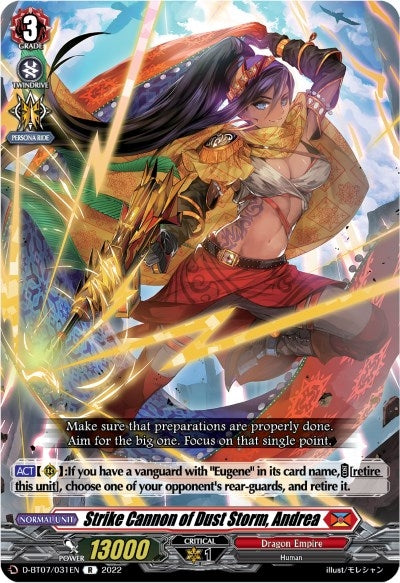Image for Strike Cannon of Dust Storm, Andrea (D-BT07: Raging Flames Against Emerald Storm) (D-BT07/031EN) - Cardfight Vanguard