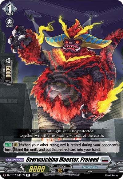 Image for Overwatching Monster, Proteed (D-BT07: Raging Flames Against Emerald Storm) (D-BT07/041EN) - Cardfight Vanguard