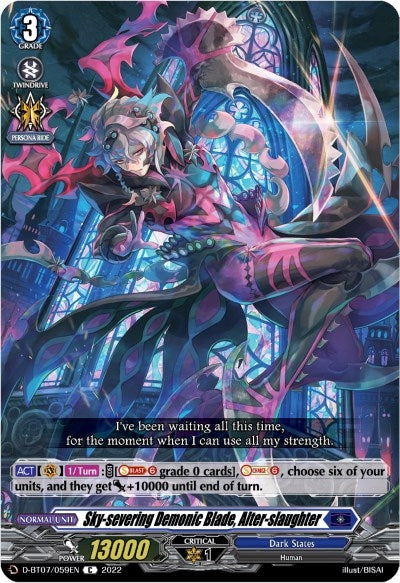 Image for Sky-severing Demonic Blade, Alter-slaughter (D-BT07: Raging Flames Against Emerald Storm) (D-BT07/059EN) - Cardfight Vanguard