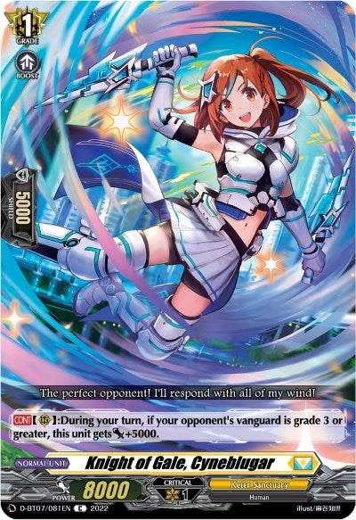 Image for Knight of Gale, Cyneblugar (D-BT07: Raging Flames Against Emerald Storm) (D-BT07/081EN) - Cardfight Vanguard
