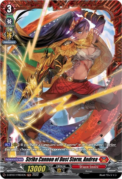 Image for Strike Cannon of Dust Storm, Andrea (FR) (D-BT07: Raging Flames Against Emerald Storm) (D-BT07/FR04EN) - Cardfight Vanguard