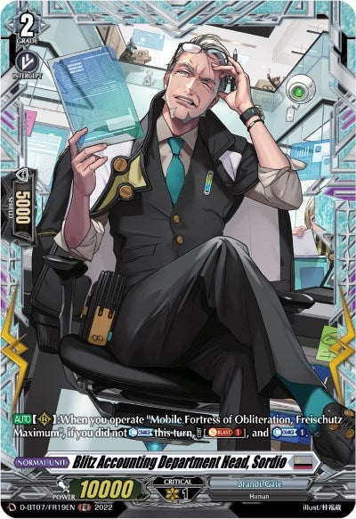 Image for Blitz Accounting Department Head, Sordio (FR) (D-BT07: Raging Flames Against Emerald Storm) (D-BT07/FR19EN) - Cardfight Vanguard