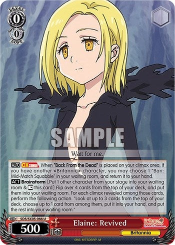 Image for Elaine: Revived (The Seven Deadly Sins: Revival of The Commandments) (SDS/SX05-066 U) - Weiss Schwarz