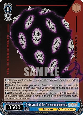 Image for Grayroad of the Ten Commandments (SR) (The Seven Deadly Sins: Revival of The Commandments) (SDS/SX05-092S SR) - Weiss Schwarz