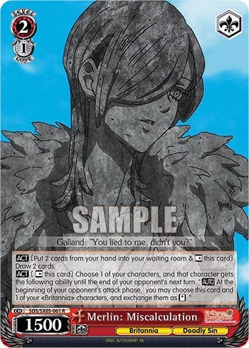 Image for Merlin: Miscalculation (The Seven Deadly Sins: Revival of The Commandments) (SDS/SX05-061 R) - Weiss Schwarz