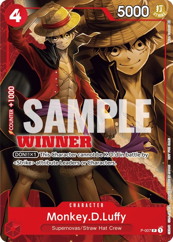 Image for Monkey.D.Luffy - P-007 (Winner Pack Vol. 1) (One Piece Promotion Cards) (P-007) - One Piece Card Game