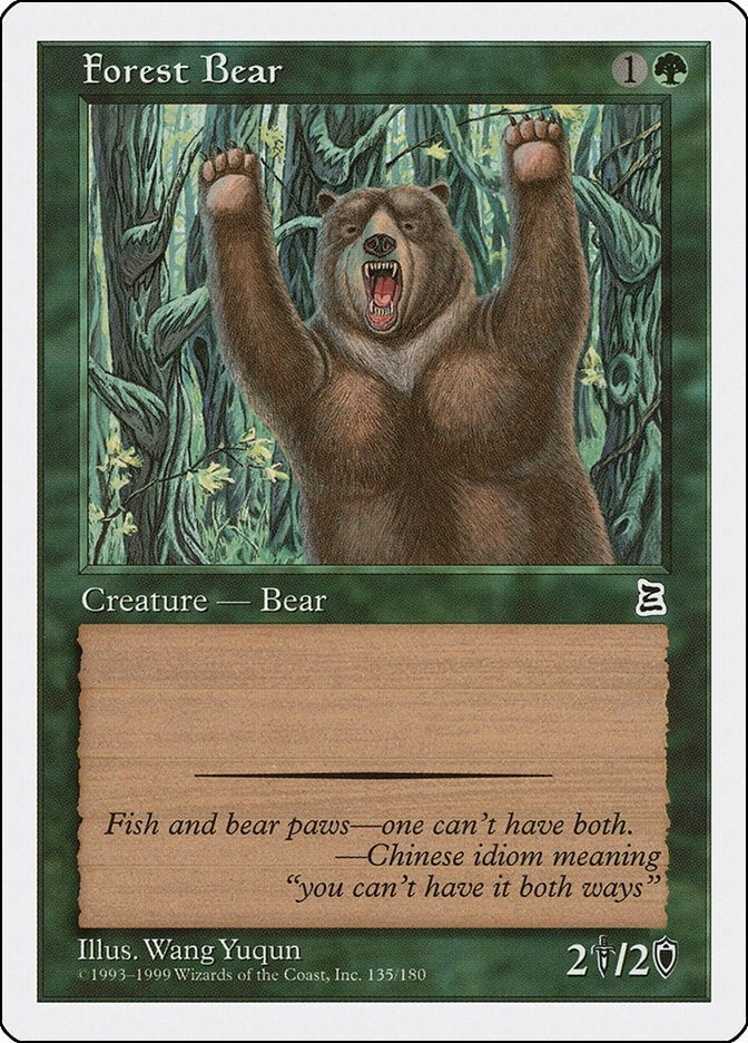 Image for Forest Bear (Portal Three Kingdoms) (135) - Magic: The Gathering