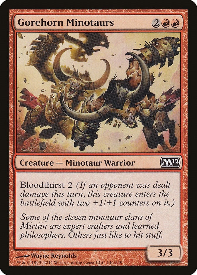 Image for Gorehorn Minotaurs (Magic 2012 (M12)) (144) - Magic: The Gathering