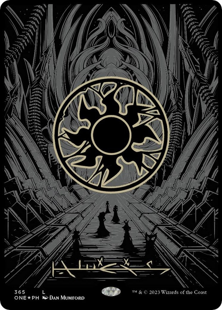 Image for Plains (Phyrexian) - Full Art (Oil Slick Raised Foil) (Phyrexia: All Will Be One) (365) - Magic: The Gathering