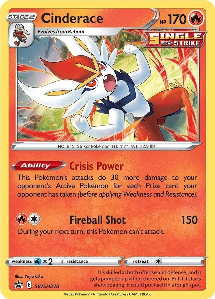 Image for Cinderace - SWSH278 (SWSH: Sword & Shield Promo Cards) (SWSH278) - Pokemon