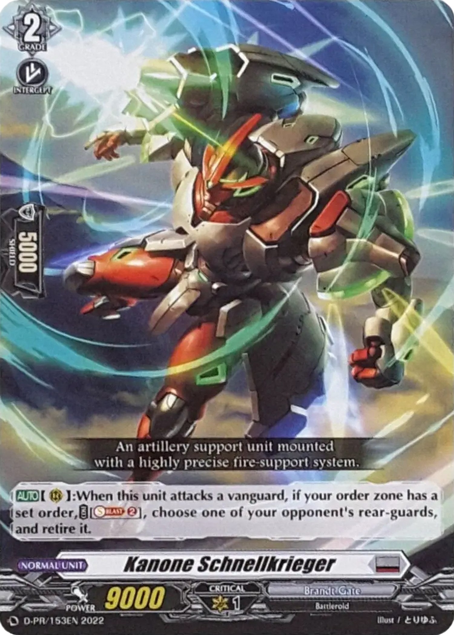 Image for Kanone Schnellkrieger (D Promo Cards) (D-PR/153EN) - Cardfight Vanguard