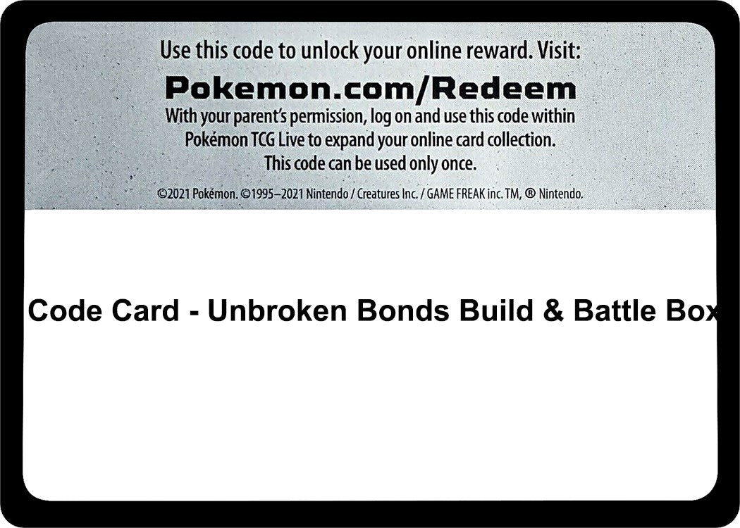 Image for Code Card - Unbroken Bonds Build & Battle Box - Pokemon