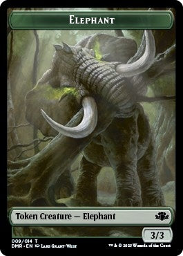 Image for Elephant // Saproling Double-Sided Token (Dominaria Remastered) (9 // 11) - Magic: The Gathering