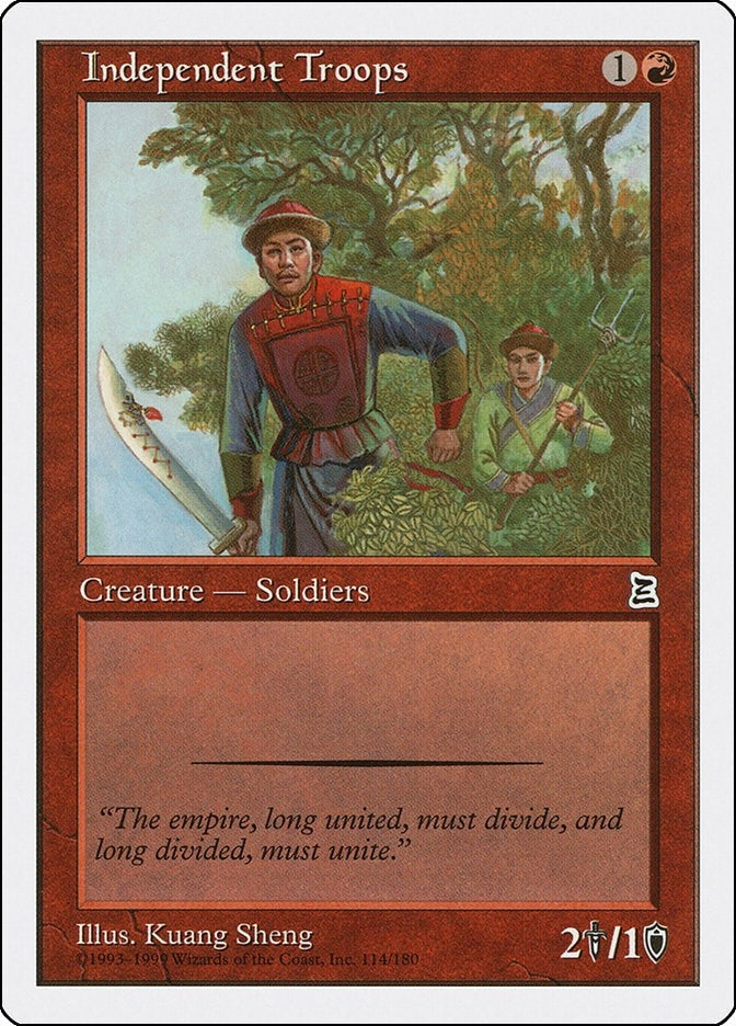 Image for Independent Troops (Portal Three Kingdoms) (114) - Magic: The Gathering