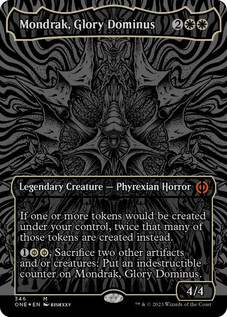 Image for Mondrak, Glory Dominus (Oil Slick Raised Foil) (Phyrexia: All Will Be One) (346) - Magic: The Gathering