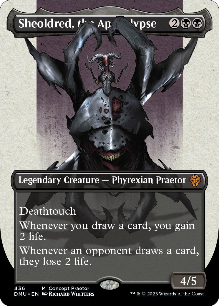 Image for Sheoldred, the Apocalypse (Concept Praetor) (Step-And-Compleat Foil) (Phyrexia: All Will Be One) (436) - Magic: The Gathering
