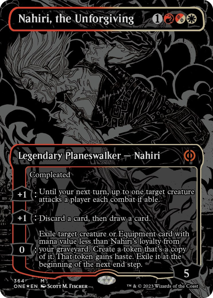 Image for Nahiri, the Unforgiving (Oil Slick Raised Foil) (Phyrexia: All Will Be One) (364) - Magic: The Gathering