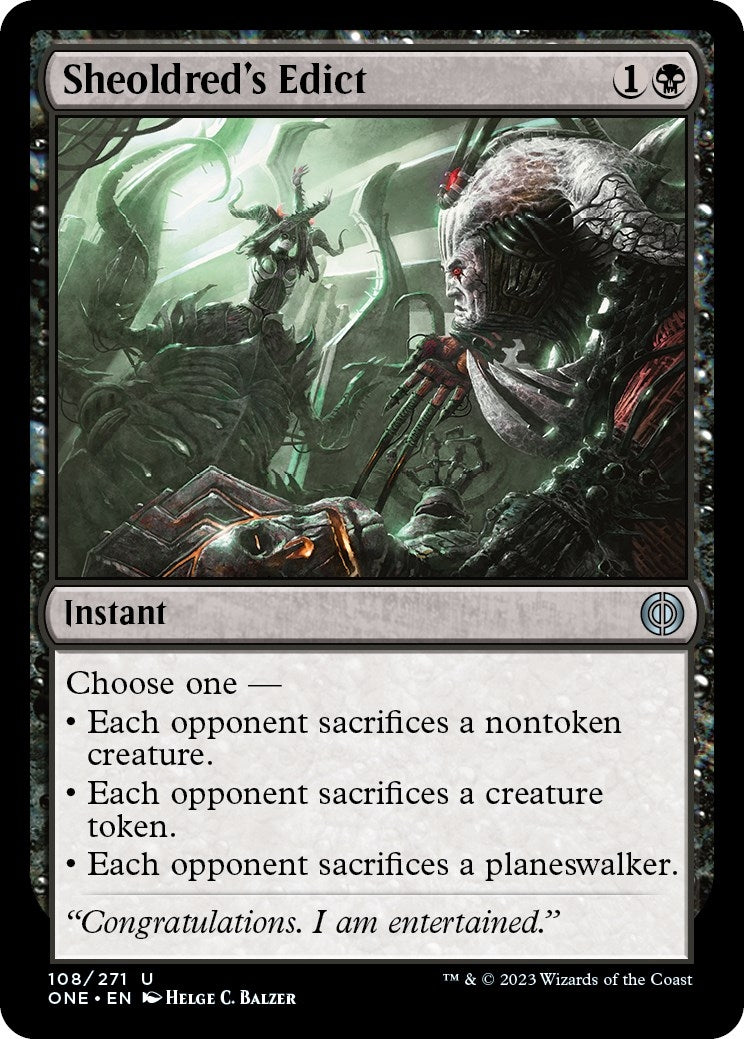 Image for Sheoldred's Edict (Phyrexia: All Will Be One) (108) - Magic: The Gathering